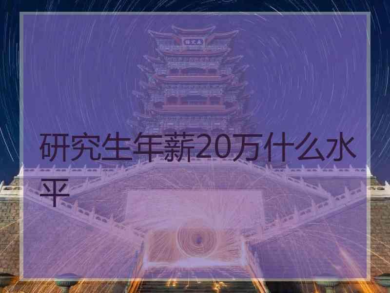研究生年薪20万什么水平