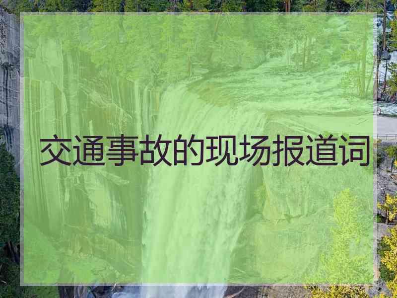 交通事故的现场报道词