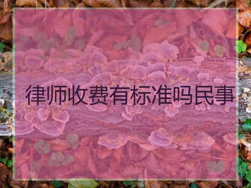 律师收费有标准吗民事