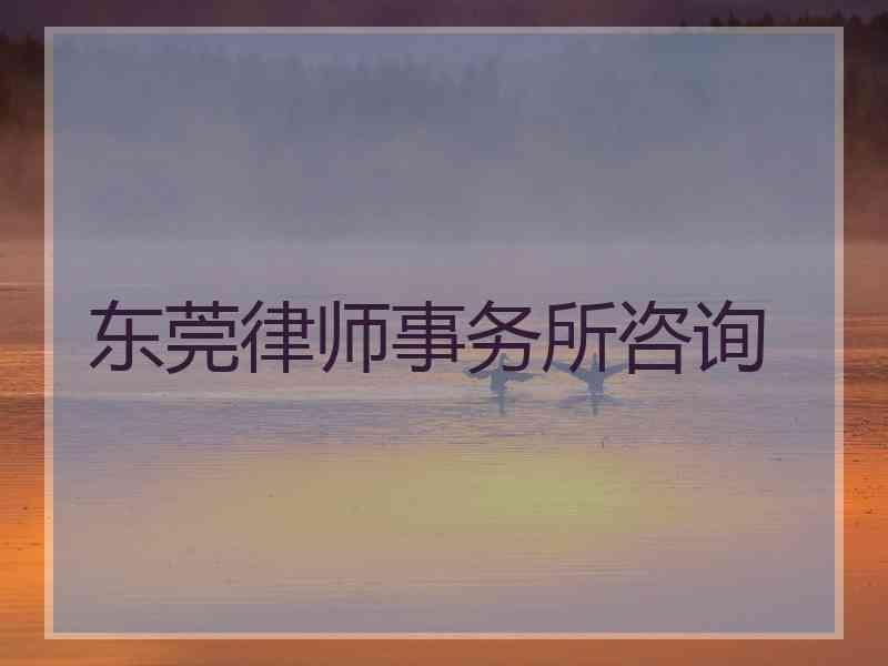 东莞律师事务所咨询
