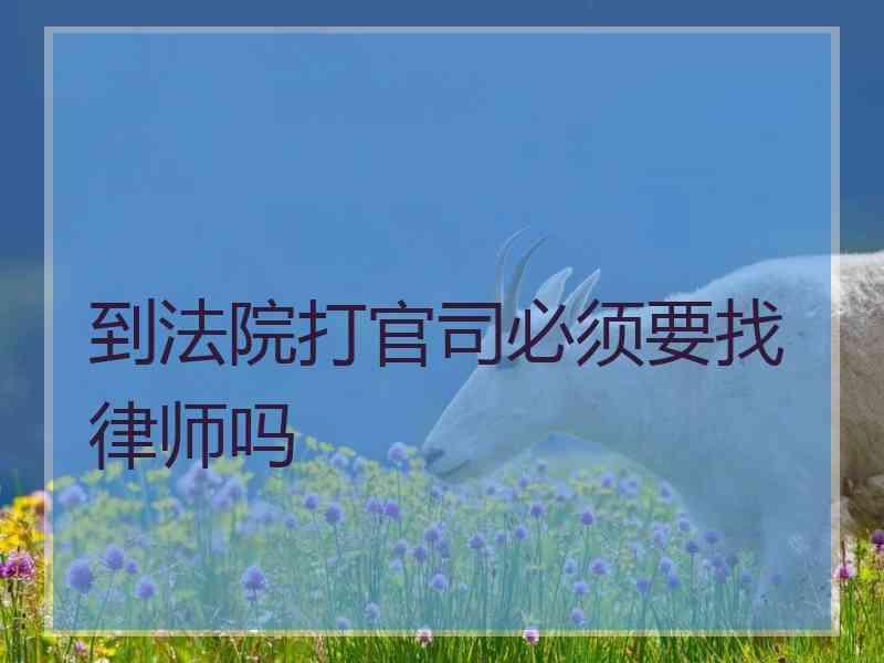 到法院打官司必须要找律师吗