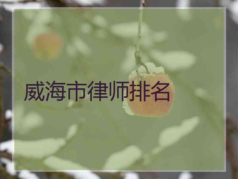 威海市律师排名