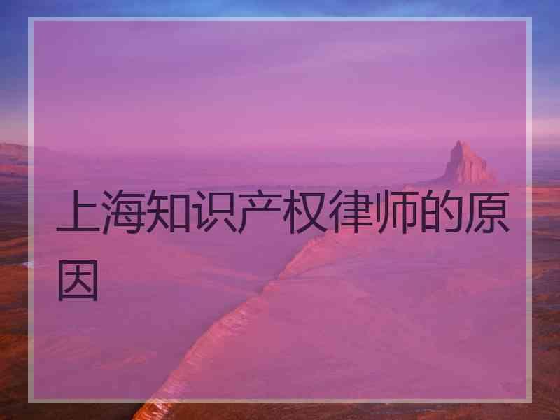 上海知识产权律师的原因