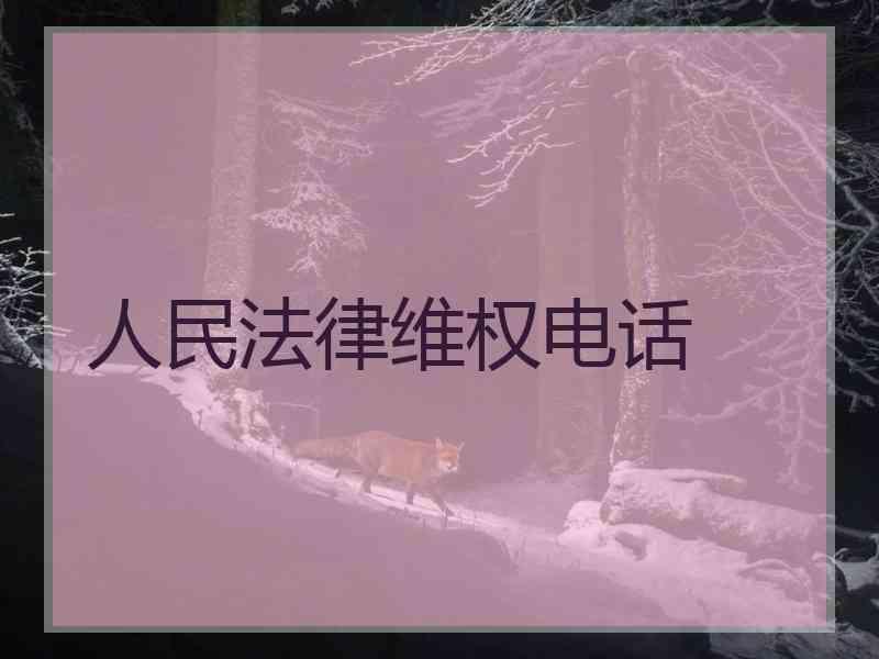 人民法律维权电话