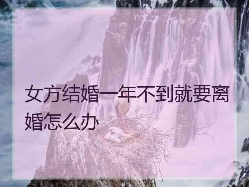 女方结婚一年不到就要离婚怎么办