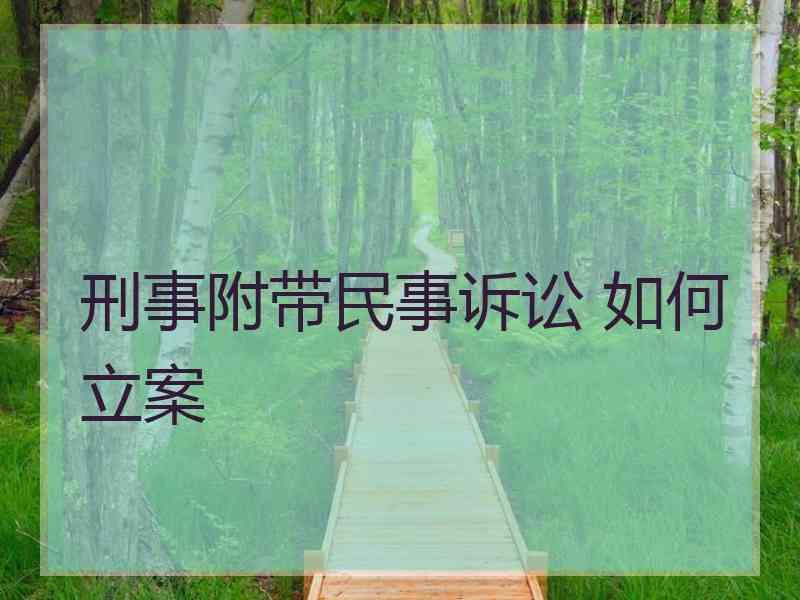 刑事附带民事诉讼+如何立案