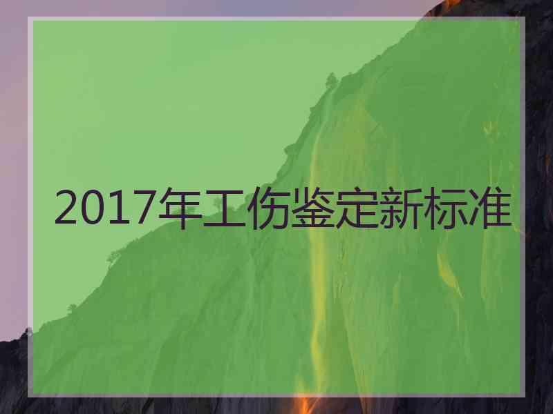 2017年工伤鉴定新标准