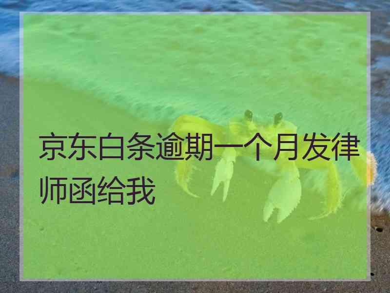 京东白条逾期一个月发律师函给我