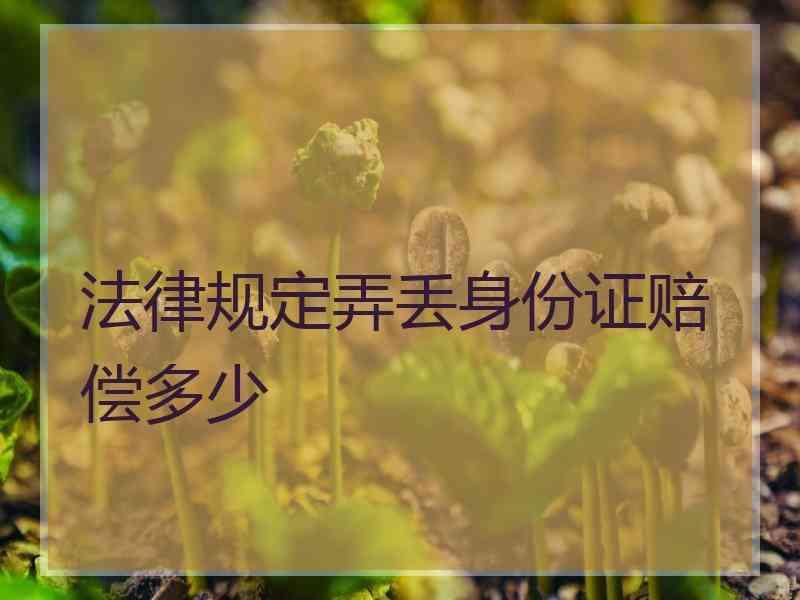 法律规定弄丢身份证赔偿多少