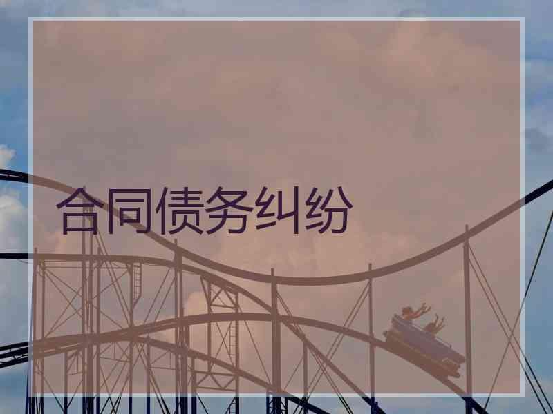 合同债务纠纷