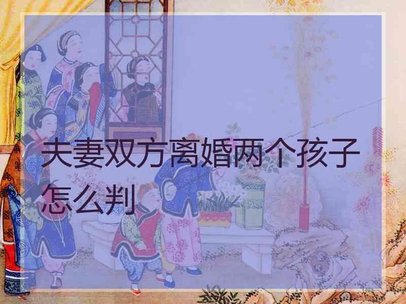 夫妻双方离婚两个孩子怎么判