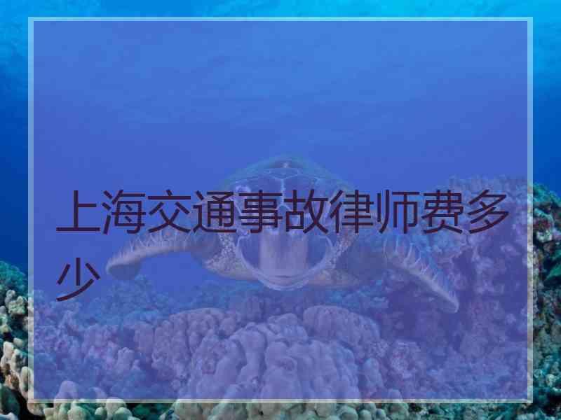 上海交通事故律师费多少