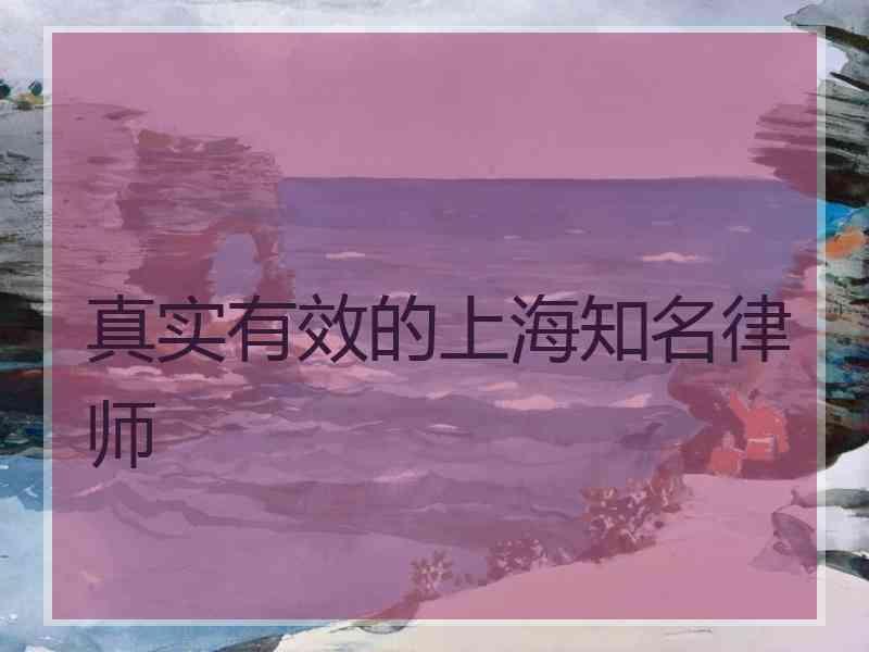 真实有效的上海知名律师