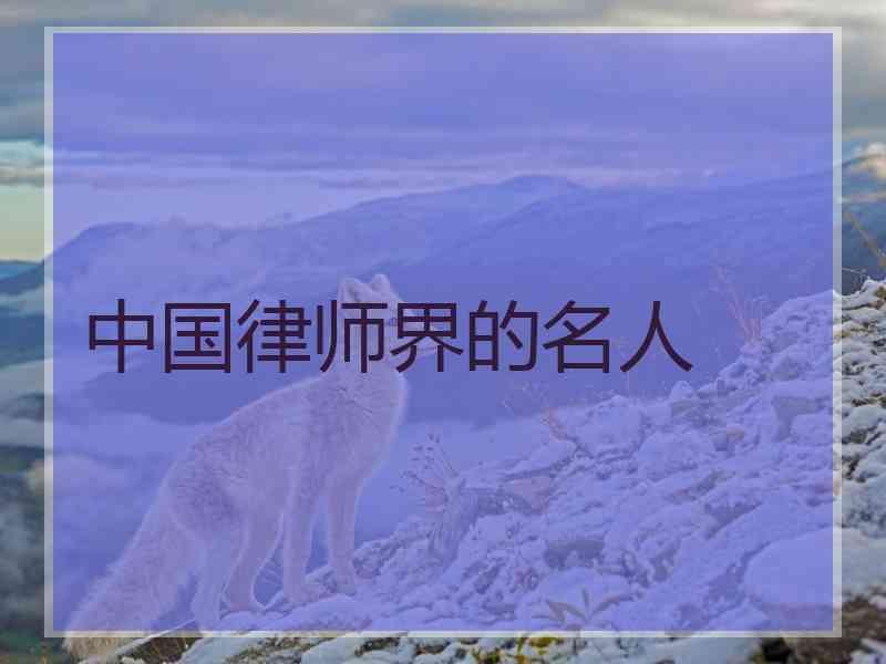 中国律师界的名人