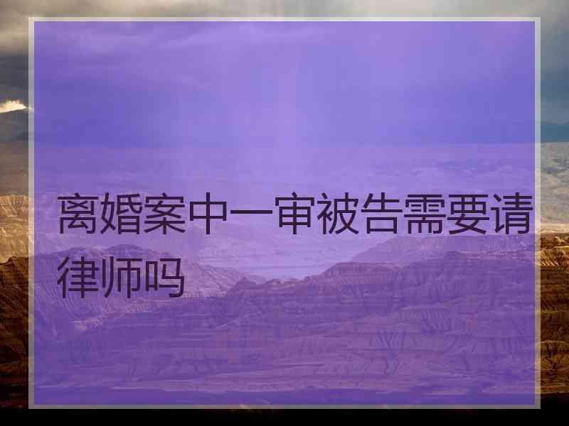 离婚案中一审被告需要请律师吗