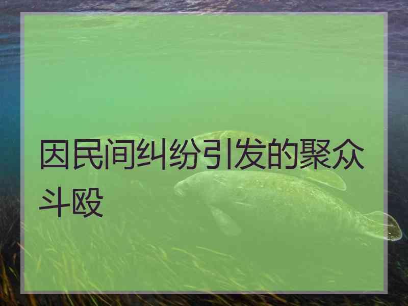 因民间纠纷引发的聚众斗殴