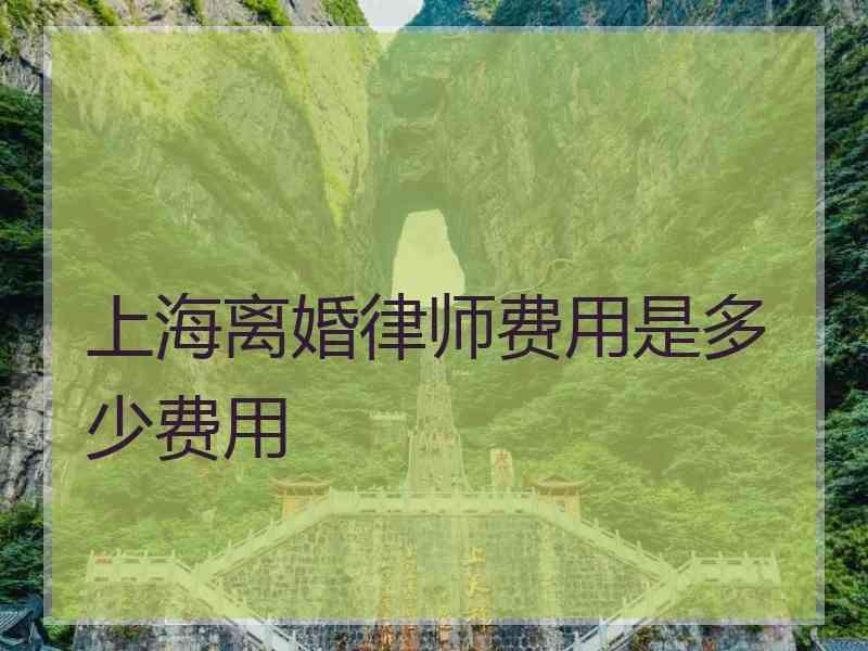 上海离婚律师费用是多少费用