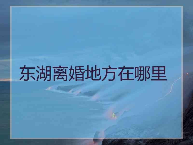 东湖离婚地方在哪里