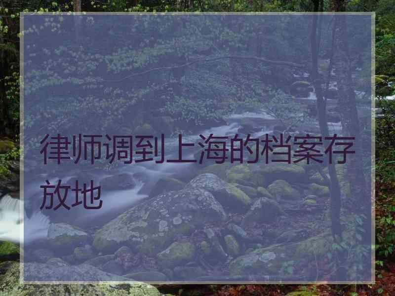 律师调到上海的档案存放地