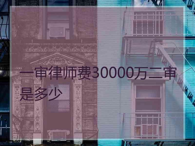 一审律师费30000万二审是多少