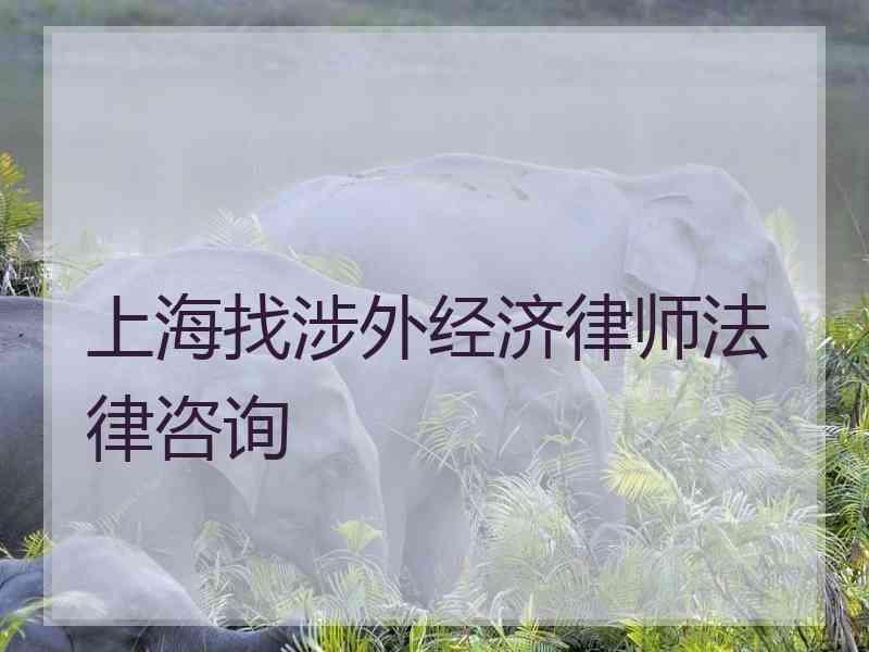 上海找涉外经济律师法律咨询