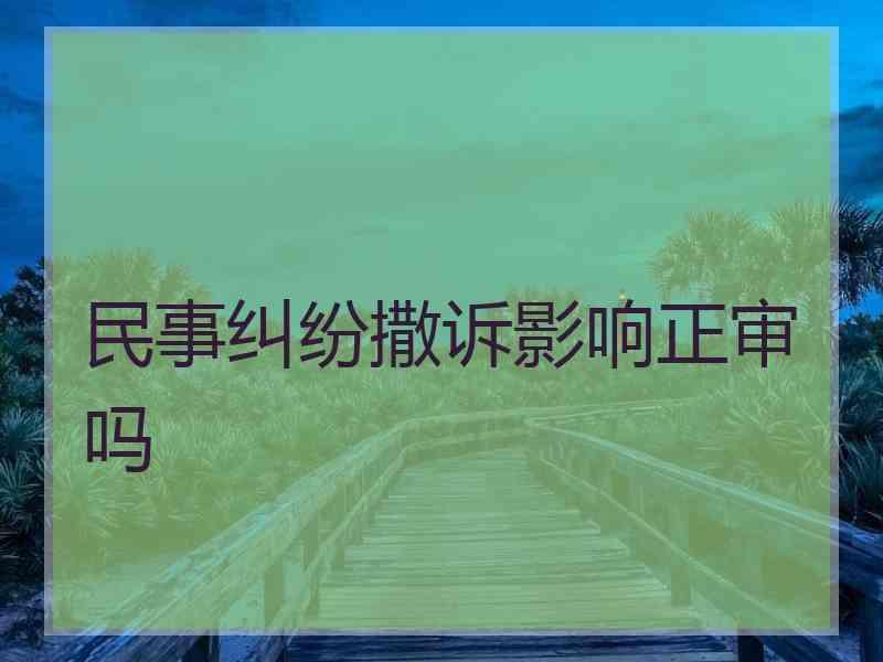 民事纠纷撒诉影响正审吗