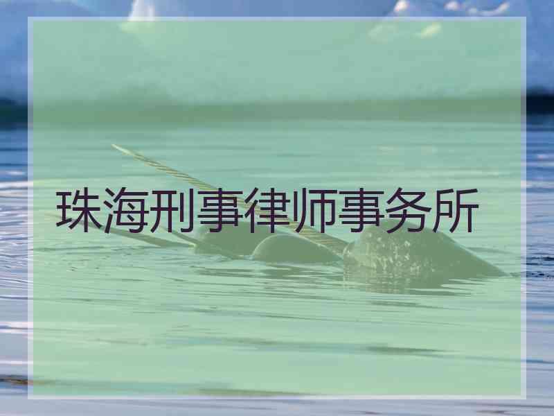 珠海刑事律师事务所