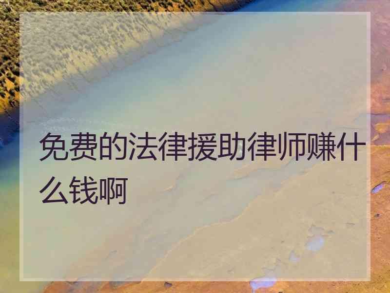 免费的法律援助律师赚什么钱啊