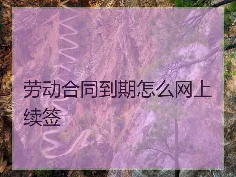 劳动合同到期怎么网上续签