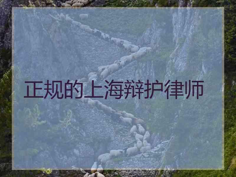 正规的上海辩护律师