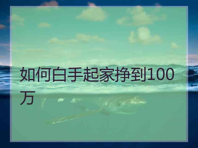 如何白手起家挣到100万