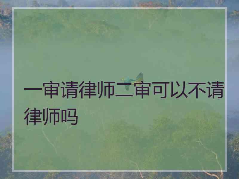 一审请律师二审可以不请律师吗