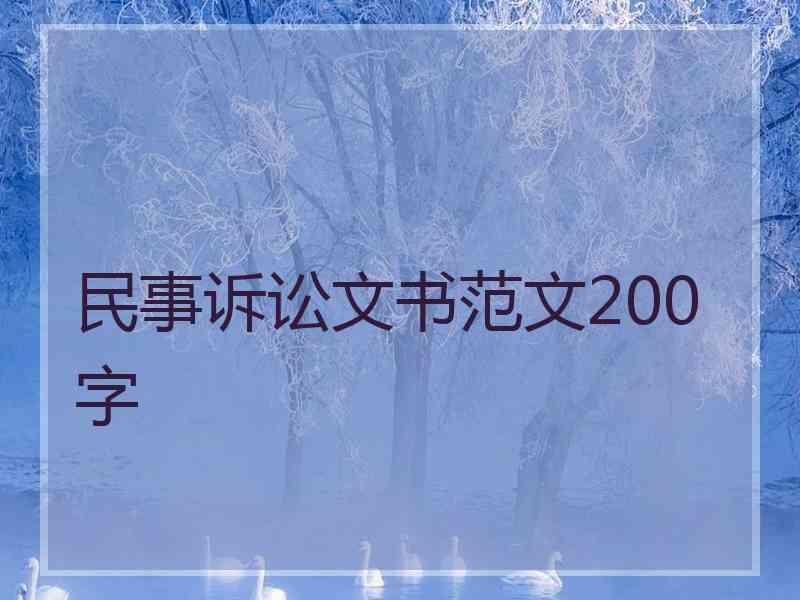 民事诉讼文书范文200字