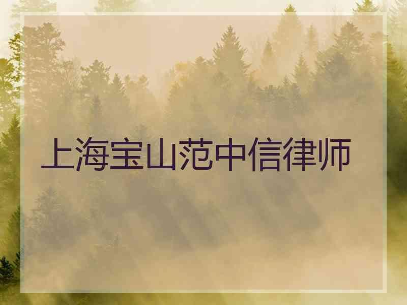 上海宝山范中信律师