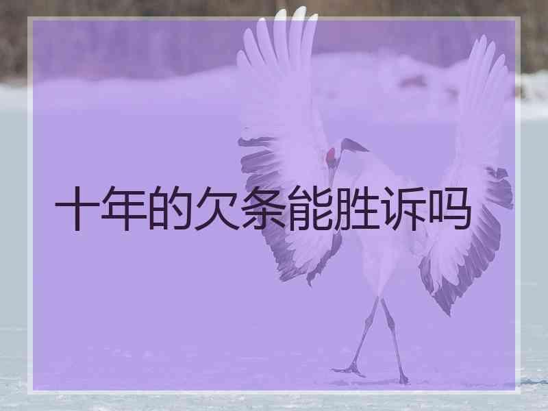 十年的欠条能胜诉吗