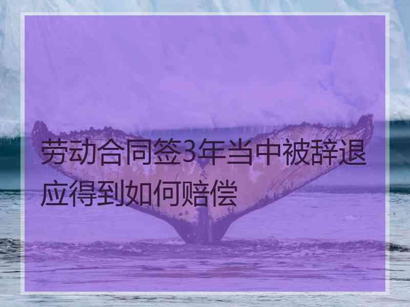 劳动合同签3年当中被辞退应得到如何赔偿