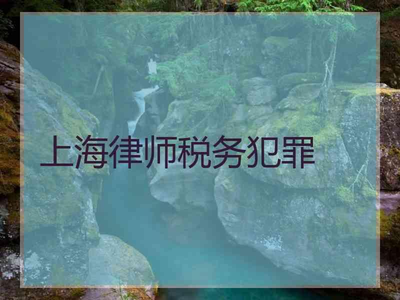 上海律师税务犯罪