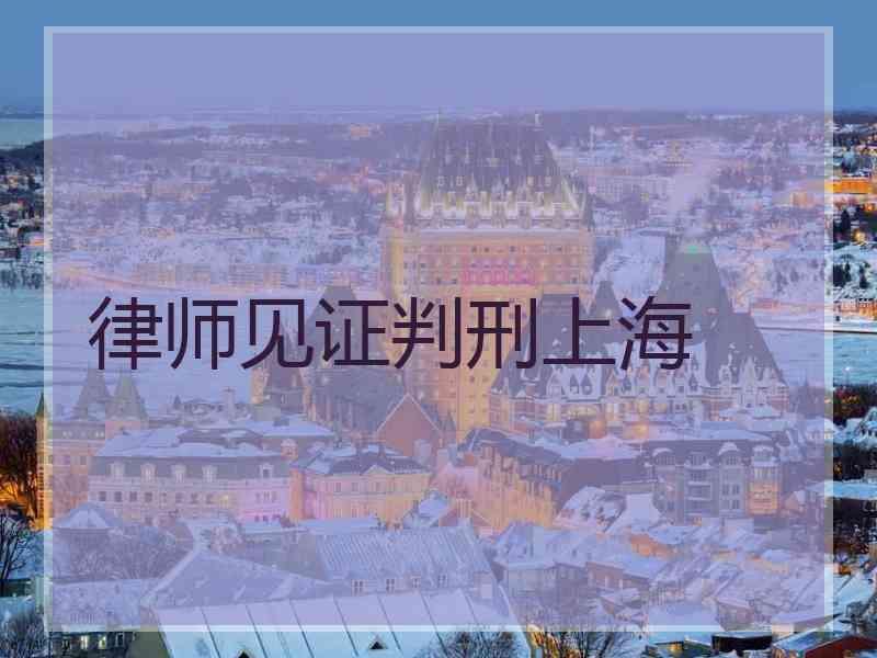 律师见证判刑上海