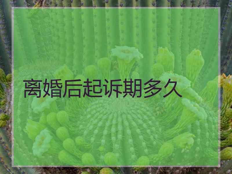 离婚后起诉期多久