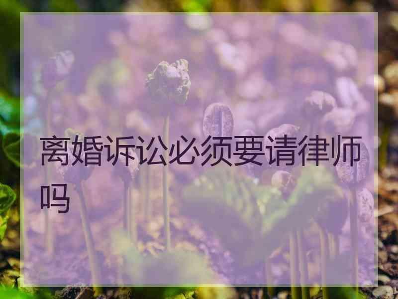 离婚诉讼必须要请律师吗