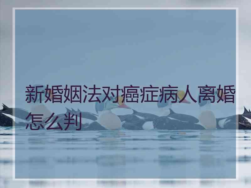 新婚姻法对癌症病人离婚怎么判