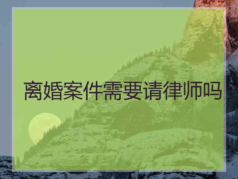 离婚案件需要请律师吗