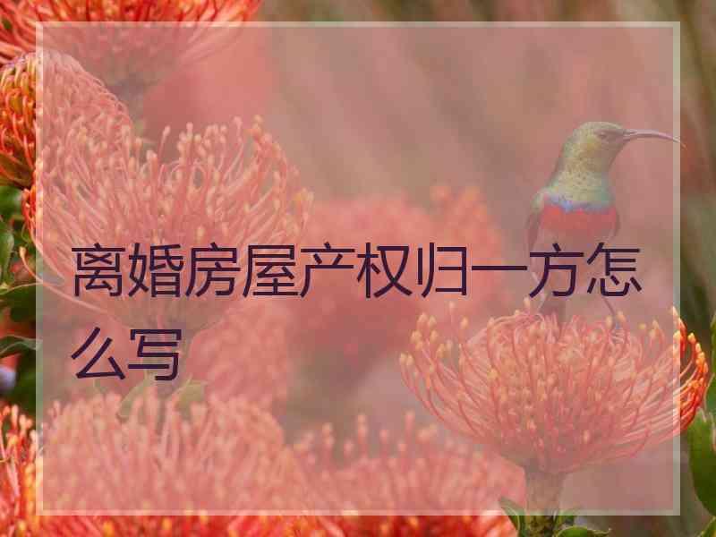 离婚房屋产权归一方怎么写