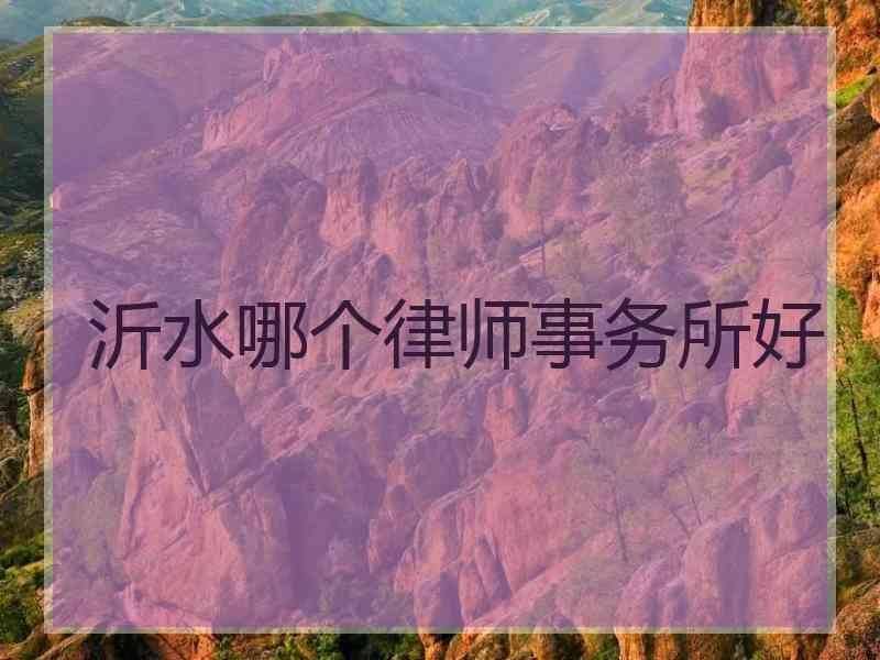 沂水哪个律师事务所好