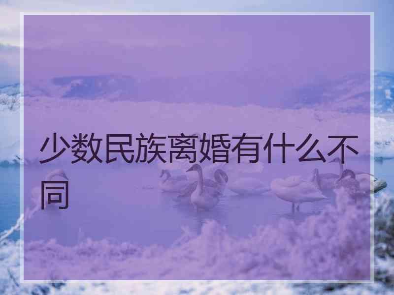 少数民族离婚有什么不同