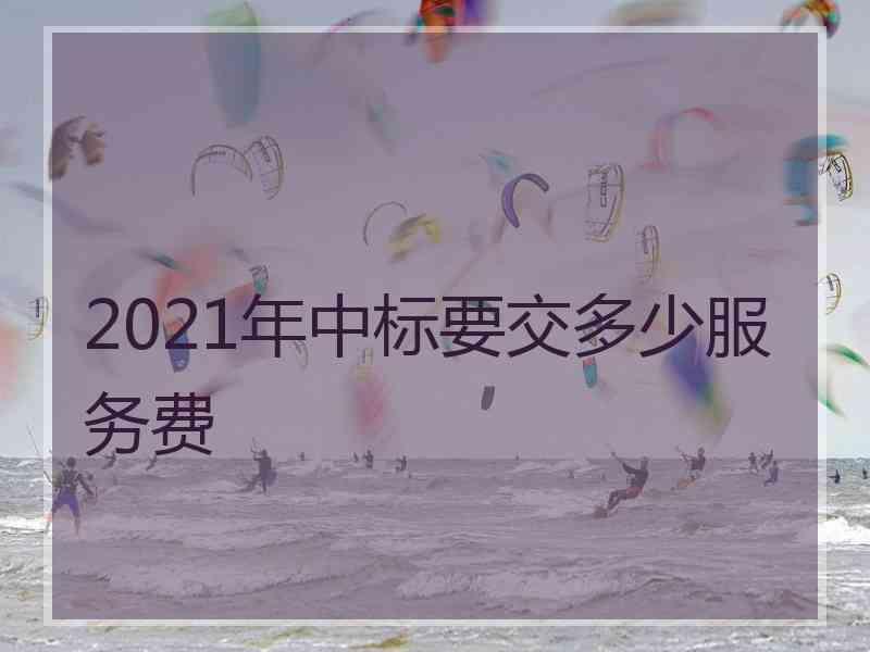 2021年中标要交多少服务费