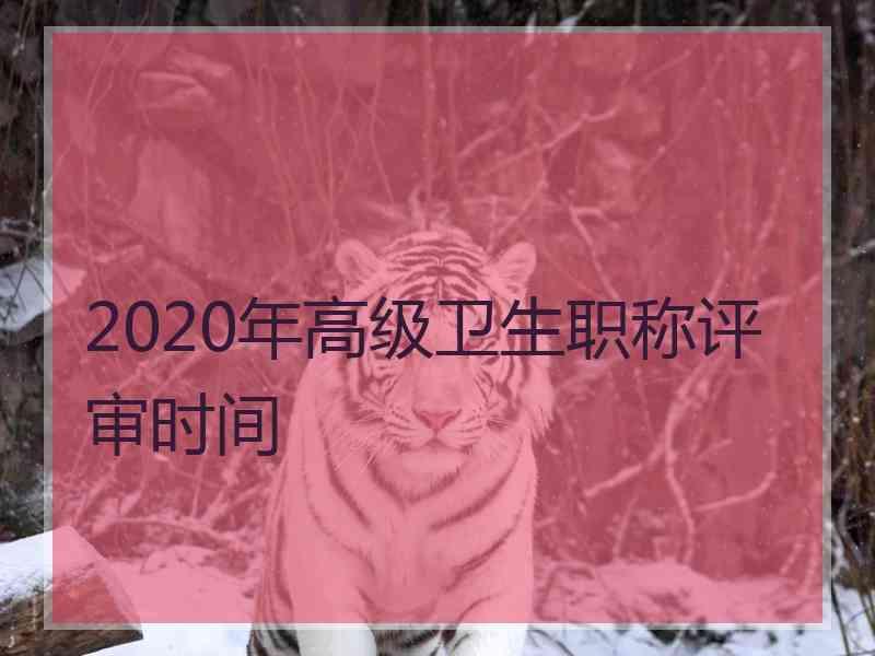 2020年高级卫生职称评审时间