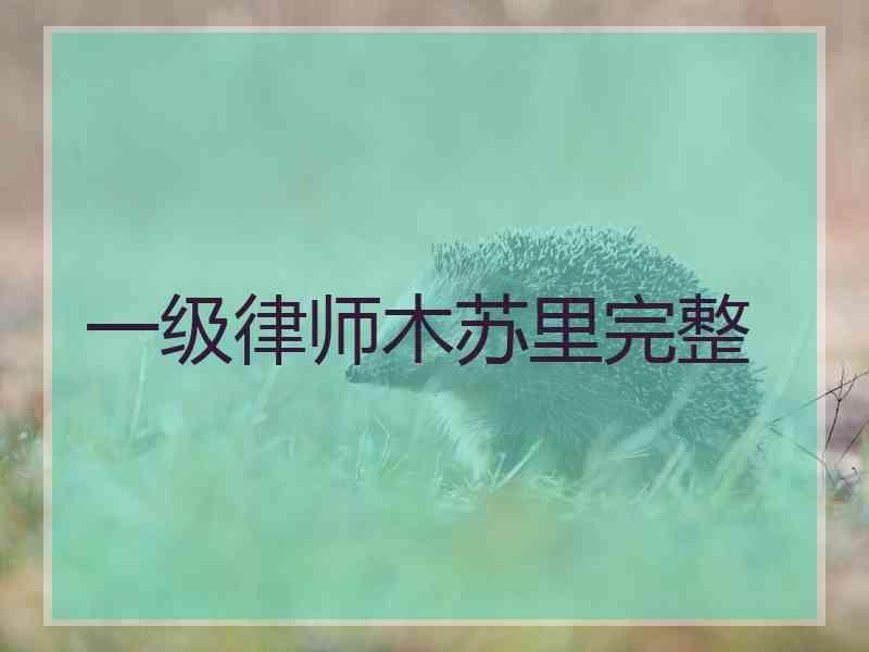 一级律师木苏里完整