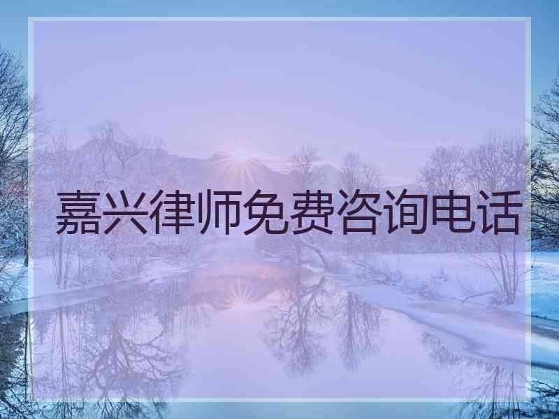 嘉兴律师免费咨询电话