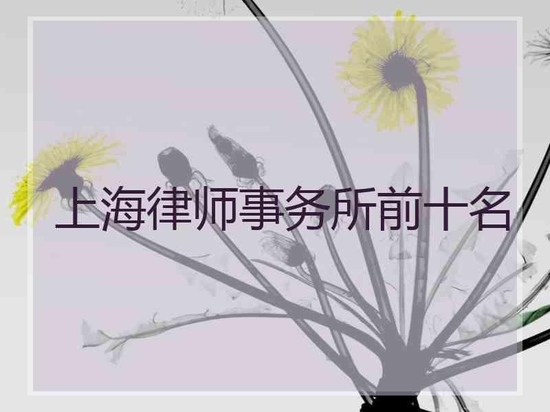 上海律师事务所前十名